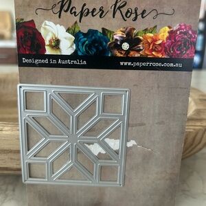 Paper Rose Silver Geometric Craft Dies